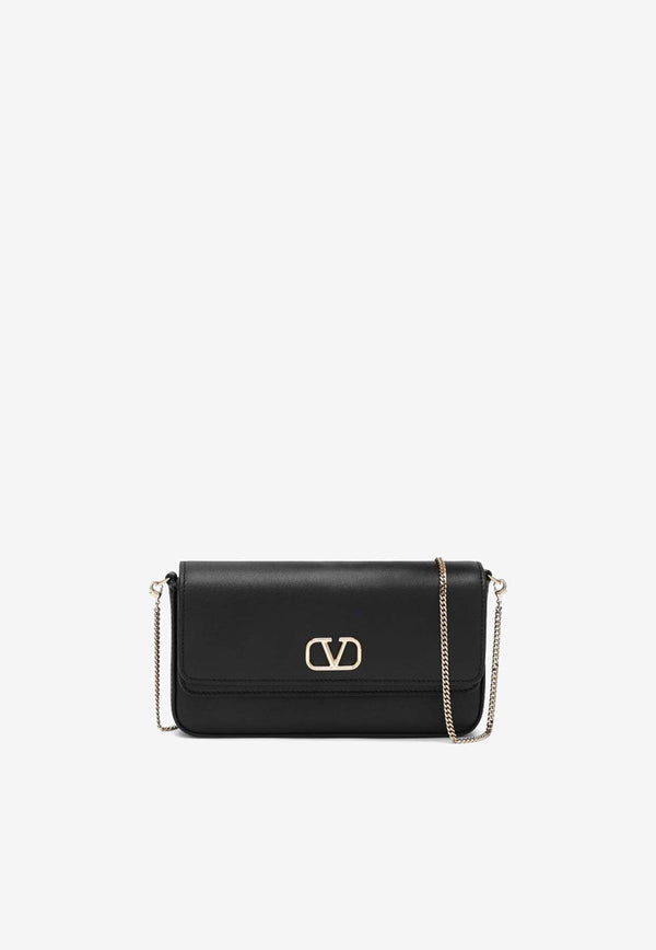 Valentino Mini VLogo Signature Leather Chain Clutch Black 5W0P0AH1MIM/P_VALE-0NO