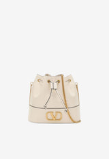 Valentino Mini VLogo Signature Leather Bucket Bag Ivory 5W0P0T83HPF/P_VALE-I16