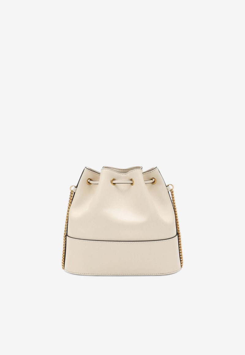 Valentino Mini VLogo Signature Leather Bucket Bag Ivory 5W0P0T83HPF/P_VALE-I16