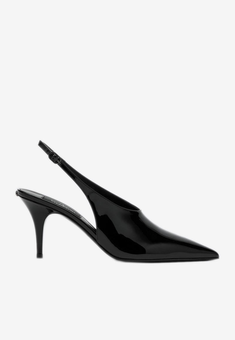 Valentino Le Salon 80 Patent Leather Slingback Pumps Black 5W0S0KT7VNE/P_VALE-0NO