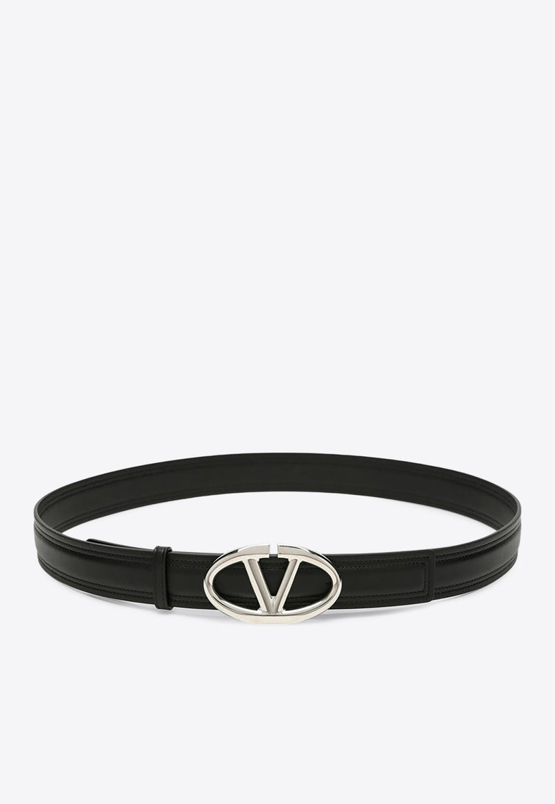 Valentino VLogo The Bold Edition Leather Belt Black 5W0T0SJ4SKF/P_VALE-0NO