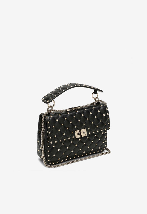 Valentino Medium Rockstud Spike Top Handle Bag Black 5W2B0122NAP/P_VALE-0NO