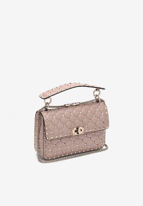 Valentino Medium Rockstud Spike Top Handle Bag Pink 5W2B0122NAP/P_VALE-P45