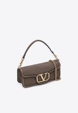 Valentino Locò VLogo Woven Leather Crossbody Bag Beige 5W2B0N85PMI/P_VALE-416