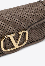 Valentino Locò VLogo Woven Leather Crossbody Bag Beige 5W2B0N85PMI/P_VALE-416