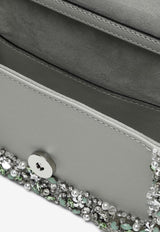 Valentino Small Loco Shoulder Bag with Swarovski Crystals Gray 5W2B0N86NKG/P_VALE-ZF7