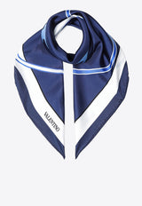 Valentino VLogo Print Square Silk Scarf Blue 5W2EI114SFC/P_VALE-CG6