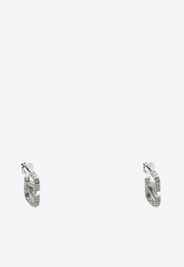 Valentino Signature VLogo Crystal Embellished Earrings Silver 5W2J0G73YCW/P_VALE-68S