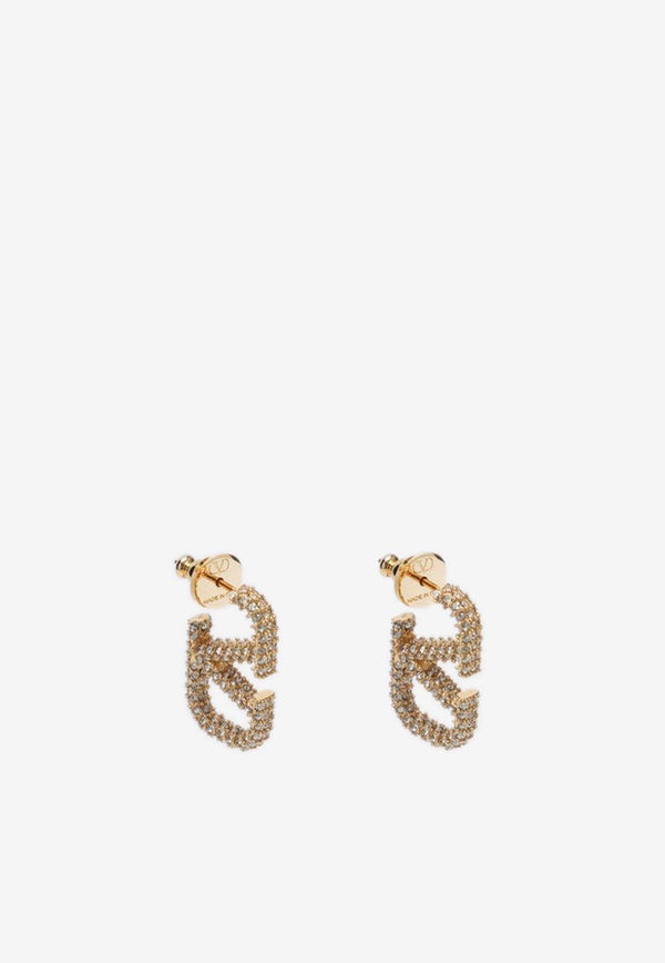 Valentino VLogo Crystal Embellished Earrings Gold 5W2J0G73YCW/P_VALE-MH5