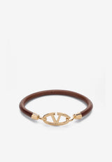 Valentino The Bold Edition VLogo Leather Bracelet Brown 5W2J0W34DJY/P_VALE-N58