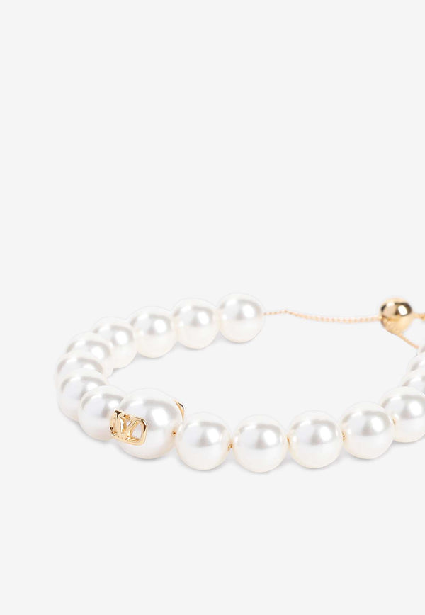 Valentino Signature VLogo Pearl Bracelet Pearl 5W2J0W83DHC 0O3