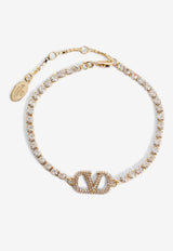 Valentino Crystal VLogo Signature Tennis Bracelet Gold 5W2J0X00YCW MH5