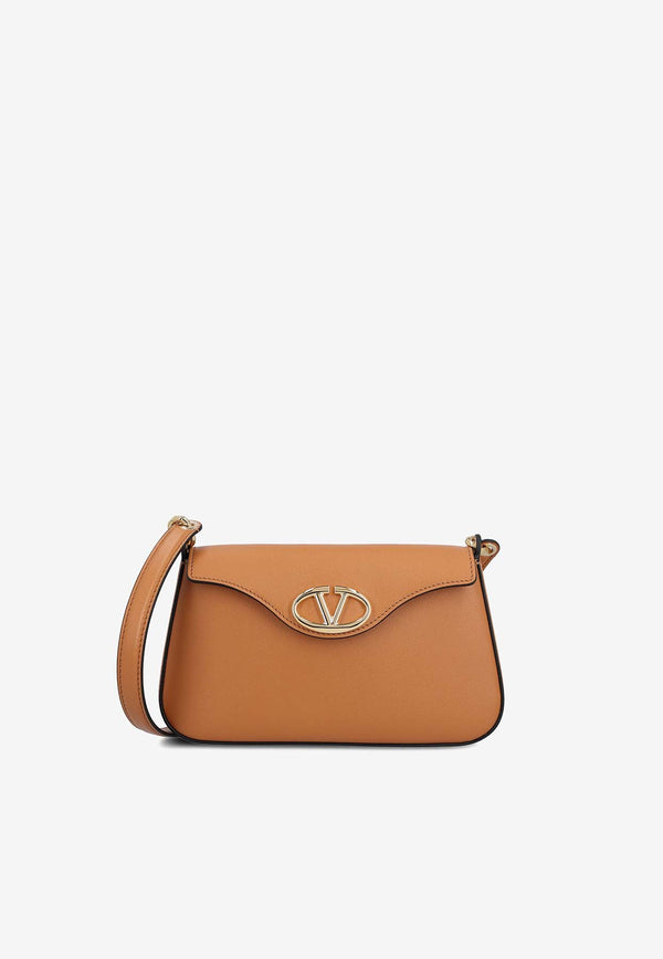 Valentino VLogo Signature Leather Crossbody Bag Brown 5W2P0AD4MIM KEL