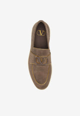 Valentino Leisure Flows Suede Loafers Brown 5W2S0IK8FNP Y7U