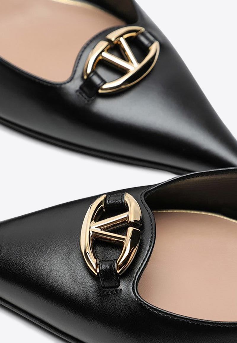 Valentino VLogo 60 Slingback Pumps in Calf Leather Black 5W2S0JB7EEY/P_VALE-0NO