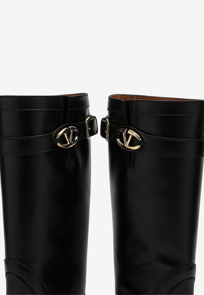 Valentino The Bold Edition VLogo Knee-High Boots Black 5W2S0JH7HEX/P_VALE-0NO