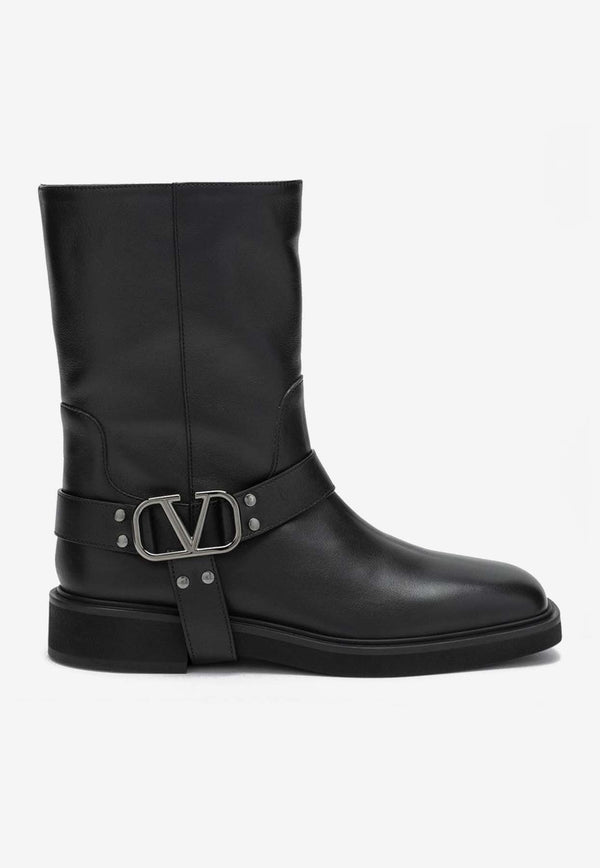 Valentino VLogo Signature Leather Ankle Boots Black 5W2S0JK6KZS/P_VALE-0NO