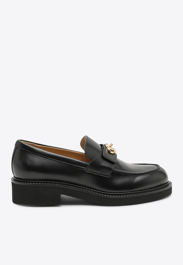 Valentino VLogo Locker Leather Loafers Black 5W2S0JN6HJL/P_VALE-0NO