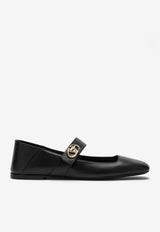 Valentino VLogo Locker Mary-Jane Ballet Flats Black 5W2S0JV2EEY/P_VALE-0NO