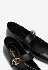 Valentino VLogo Locker Mary-Jane Ballet Flats Black 5W2S0JV2EEY/P_VALE-0NO