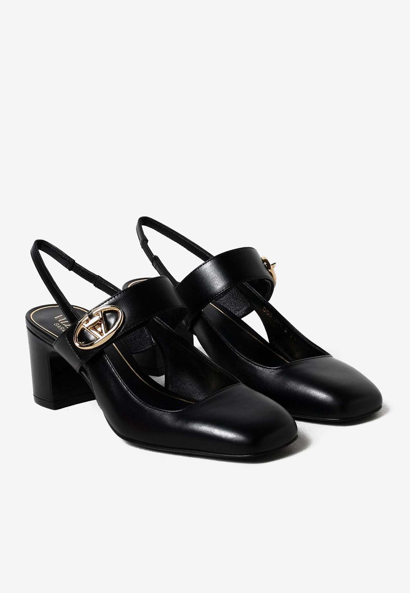 Valentino VLogo Locker 60 Mary-Jane Slingback Pumps Black 5W2S0JY1EEY 0NO