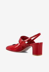 Valentino VLogo Locker 60 Mary-Jane Slingback Pumps in Patent Leather Red 5W2S0JY1RDA 0RO