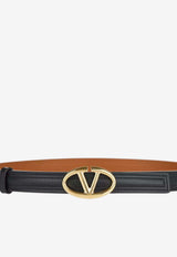 Valentino The Bold Edition VLogo Leather Belt Black 5W2T0SJ0FZC ZL6