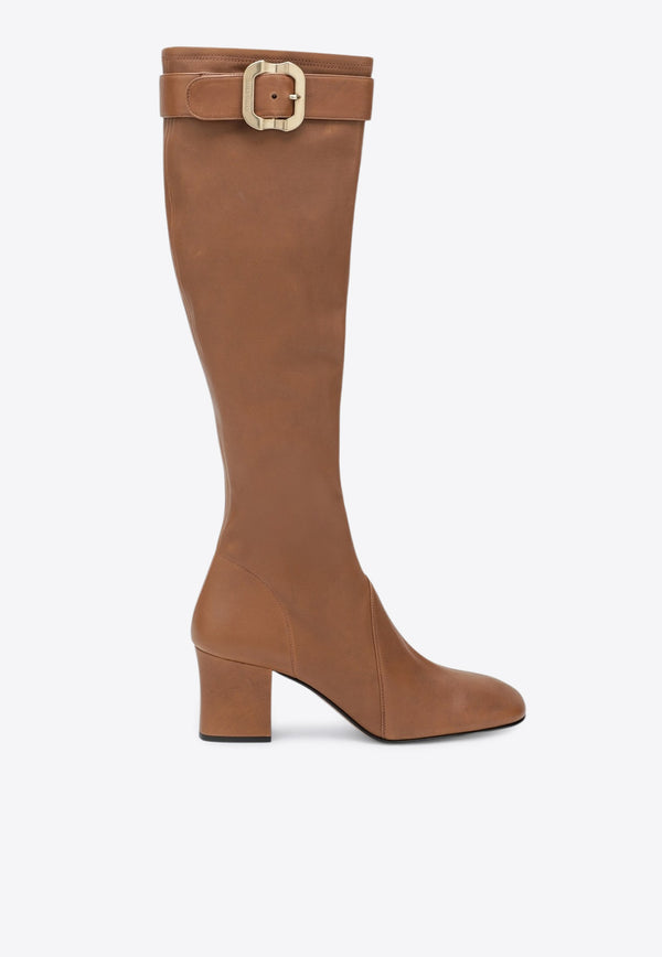 Miu Miu 65 Nappa Leather Knee-High Boots Caramel 5W548EA065038/R_MIU-F098L