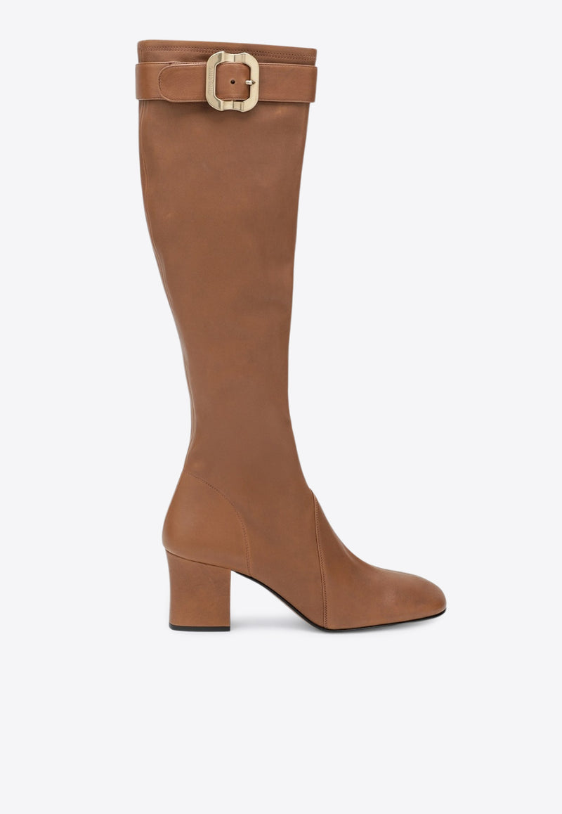 Miu Miu 65 Nappa Leather Knee-High Boots Caramel 5W548EA065038/R_MIU-F098L