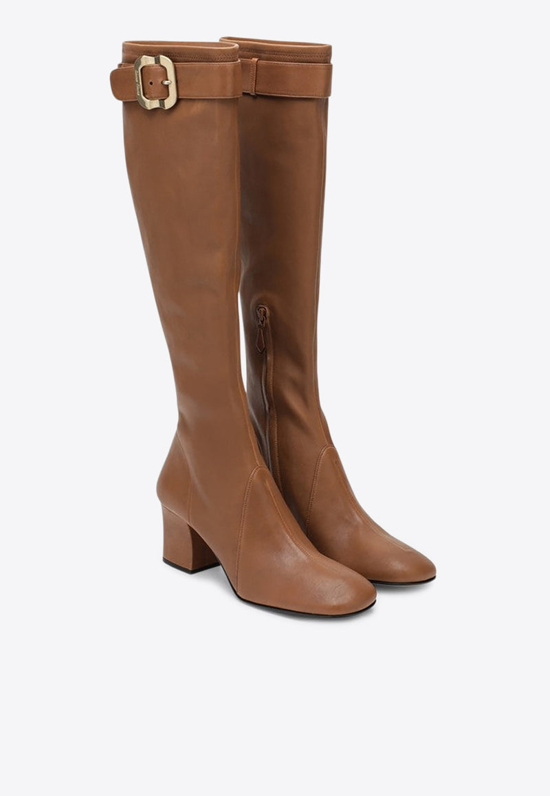 Miu Miu 65 Nappa Leather Knee-High Boots Caramel 5W548EA065038/R_MIU-F098L