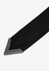 Valentino V Detail Wool Blend Tie Black 5Y0EV197NYA/P_VALE-JV9