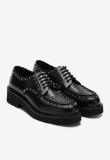 Valentino Gentleglam Rockstud Leather Derby Shoes Black 5Y0S0I85ADY/P_VALE-0NO