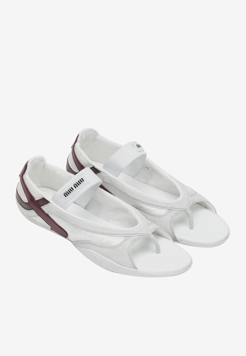 Miu Miu Gymnasium Flat Sandals White 5Y426EA00571L/Q_MIU-F0X97