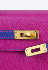 Kelly 25 Sellier in Rose Purple and Bleu Encre Epsom Horseshoe with Brushed Gold Hardware