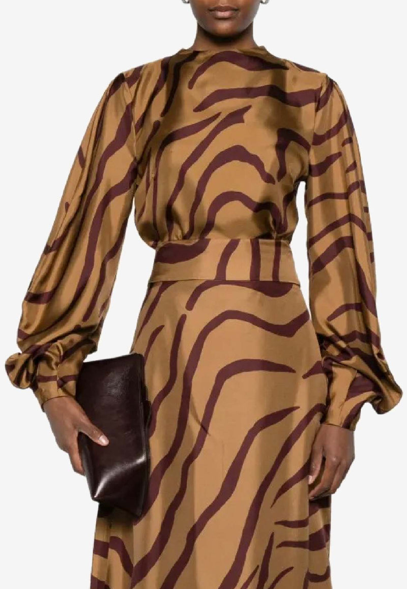 Raquel Diniz Aura Zebra Print Blouse  Beige 6003035 NSS0020 00598_002_ANIMAL PRI