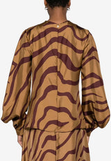 Raquel Diniz Aura Zebra Print Blouse  Beige 6003035 NSS0020 00598_002_ANIMAL PRI