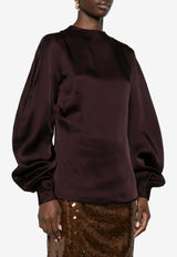 Raquel Diniz Aura Balloon-Sleeved Blouse Bordeaux 6003035 NUZ0001 00000_302_BORDEAUX