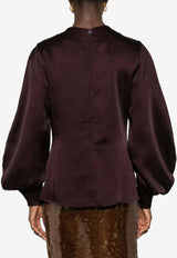 Raquel Diniz Aura Balloon-Sleeved Blouse Bordeaux 6003035 NUZ0001 00000_302_BORDEAUX