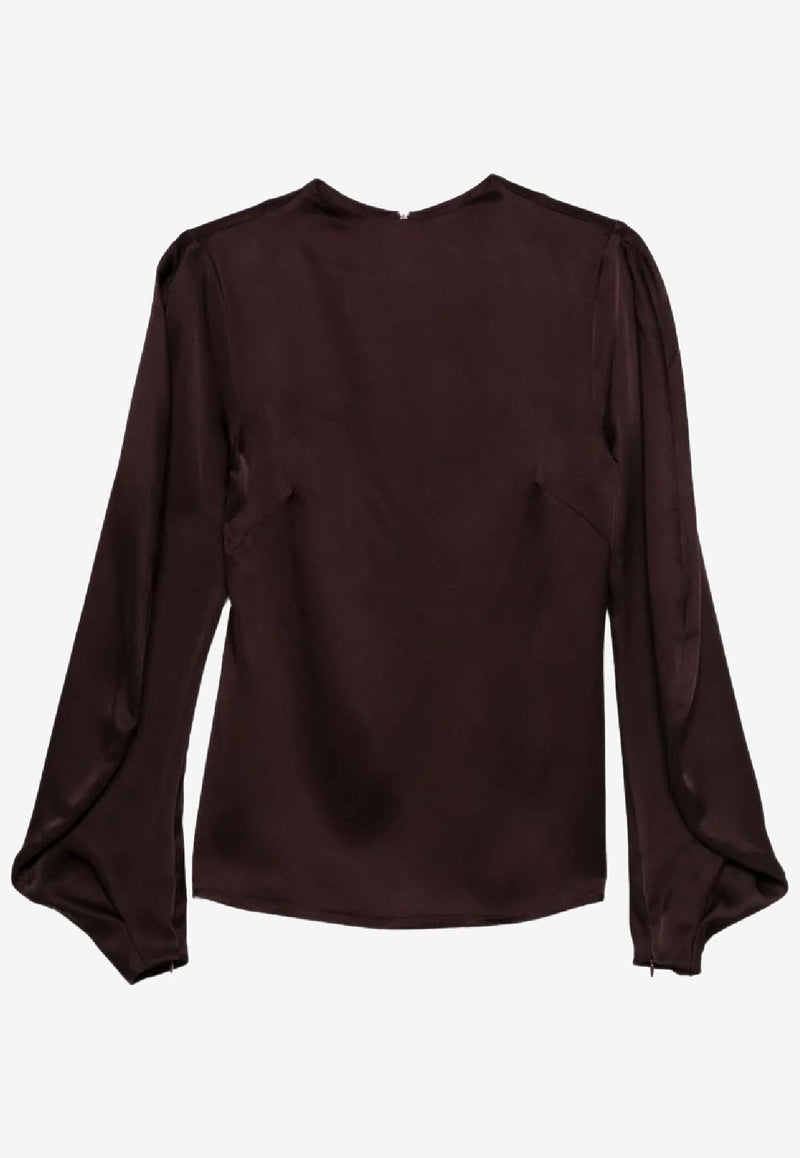 Raquel Diniz Aura Balloon-Sleeved Blouse Bordeaux 6003035 NUZ0001 00000_302_BORDEAUX