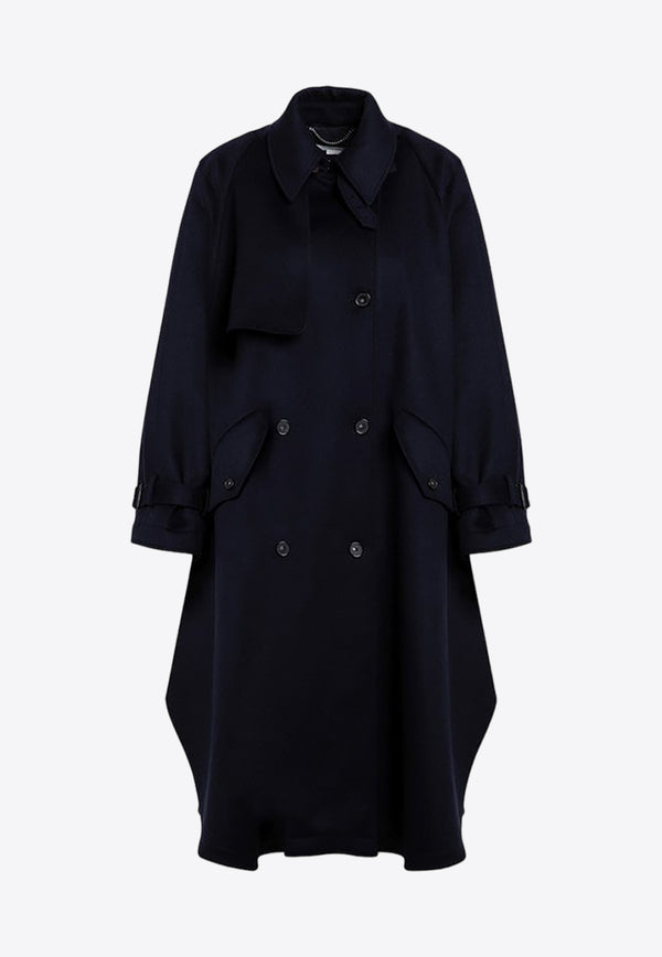 Stella McCartney A-line Double-Breasted Trench Coat Blue 600962SPB05/P_STELL-4101