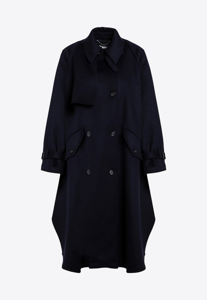 Stella McCartney A-line Double-Breasted Trench Coat Blue 600962SPB05/P_STELL-4101