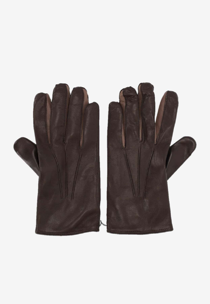 Paul Smith Paneled Leather Gloves Brown M1A415GLN251_66
