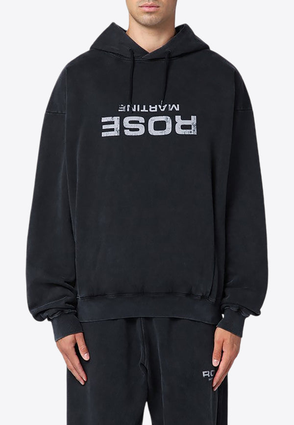 Martine Rose Logo Screen Print Hooded Sweatshirt Black 602JS01002CCO/P_MARTI-BLK