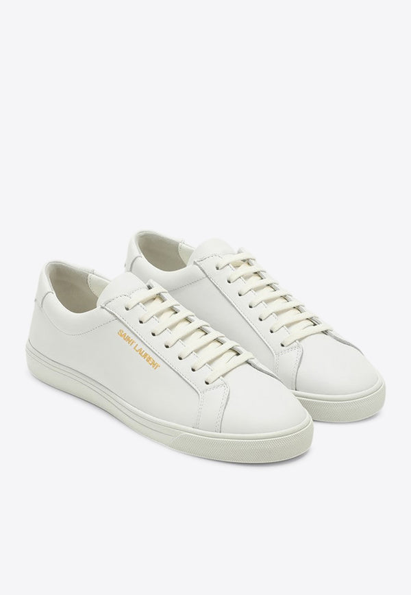 Saint Laurent Andy Leather Low-Top Sneakers White 6068310M500/P_YSL-9030