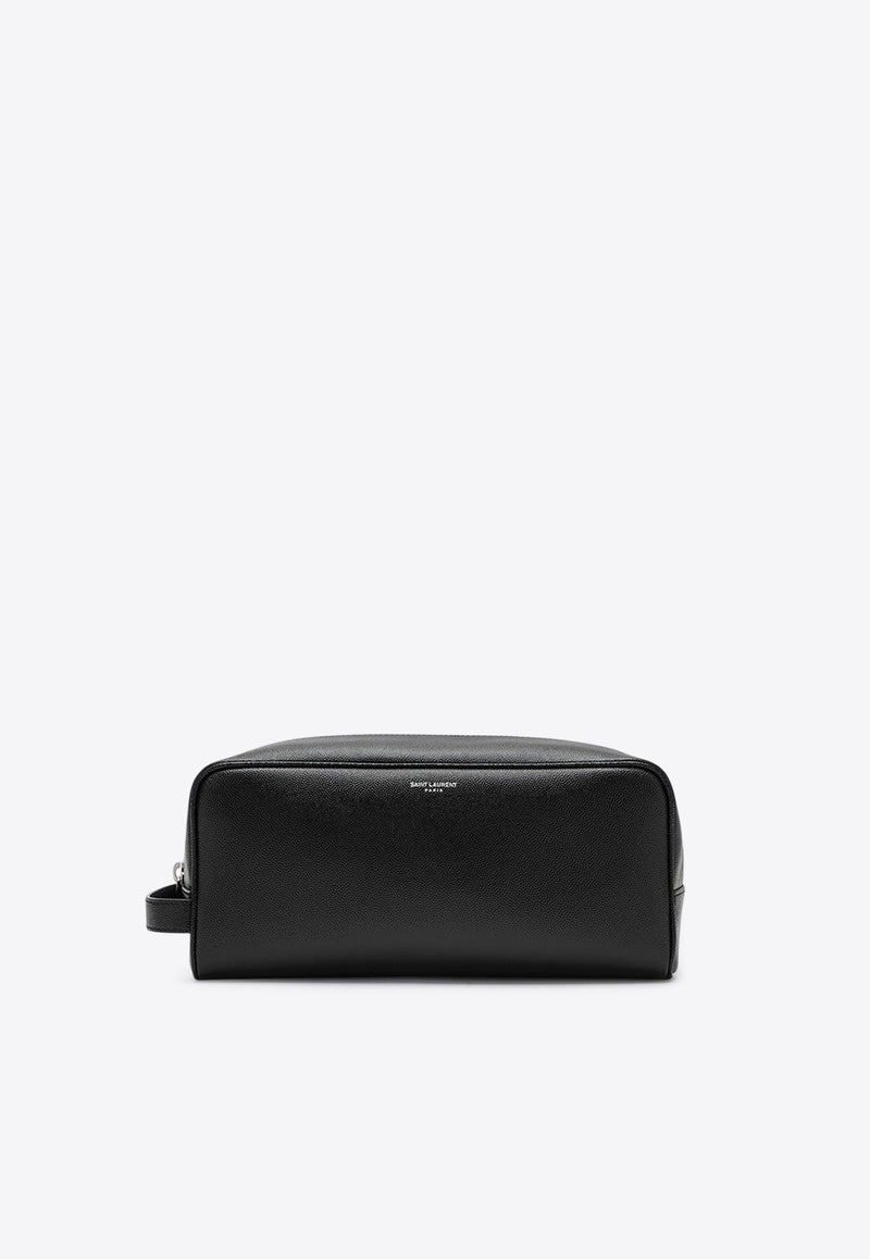 Logo Leather Pouch Bag