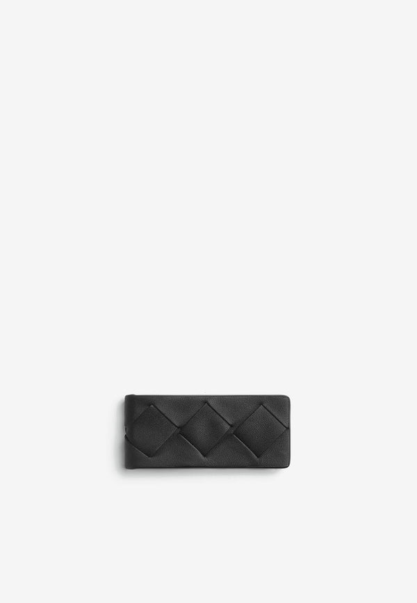 Bottega Veneta Intrecciato Leather Money Clip 609799VCPQ1 8803 Black