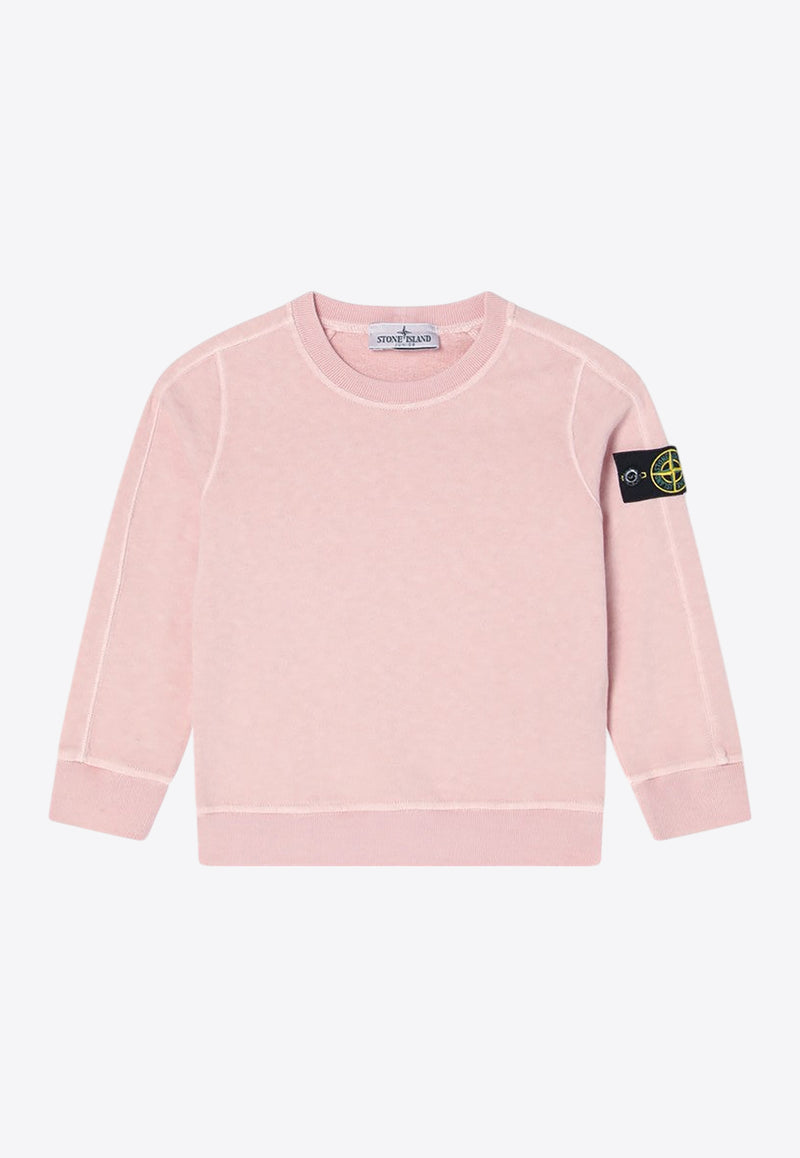 Stone Island Junior Boys Compass Patch Sweatshirt Pink 6100001S0060/Q_STONE-V0182