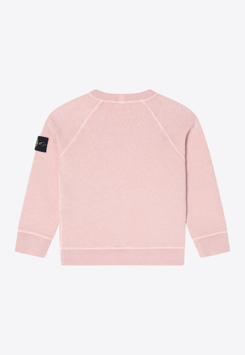 Stone Island Junior Boys Compass Patch Sweatshirt Pink 6100001S0060/Q_STONE-V0182
