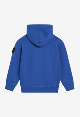 Stone Island Junior Boys Logo Patch Zip-Up Hoodie Blue 6100003S0A20/R_STONE-V0022
