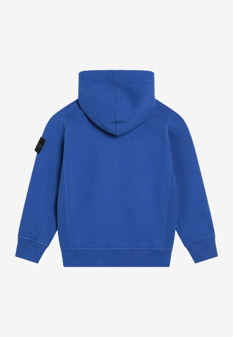 Stone Island Junior Boys Logo Patch Zip-Up Hoodie Blue 6100003S0A20/R_STONE-V0022